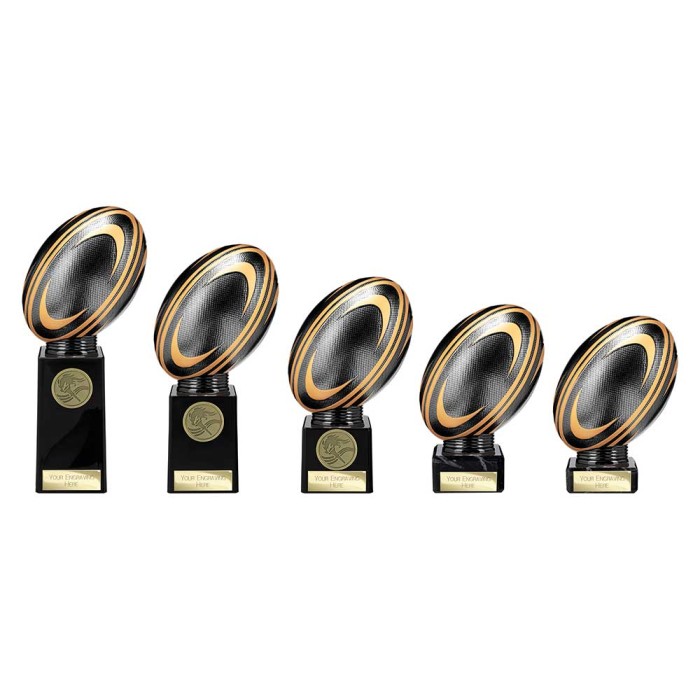 BLACK VIPER LEGEND RUGBY AWARD - 5 SIZES - 14.5CM TO 22CM